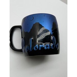 Americaware Colorado Souvenir Coffee Mug Night Sky Mountain Scene Blue Black 4in